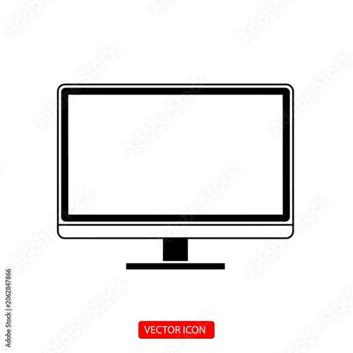 Computer monitor on a stand.