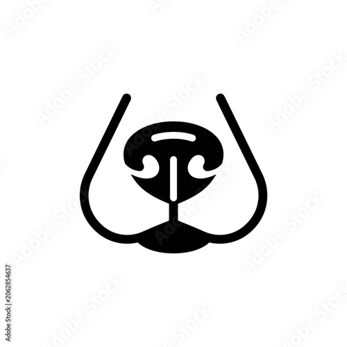 Tableau sur toile Minimalist black and white graphic icon of a dog nose