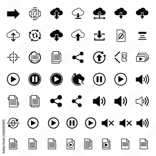 Black icons for media and documents.