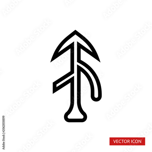 Black and white tree logo icon.