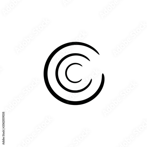 Black copyright symbol logo icon.