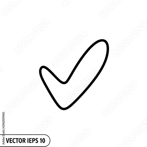 Black Checkmark Symbol Vector Icon.
