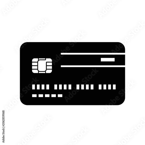 Black Credit Card with Chip.