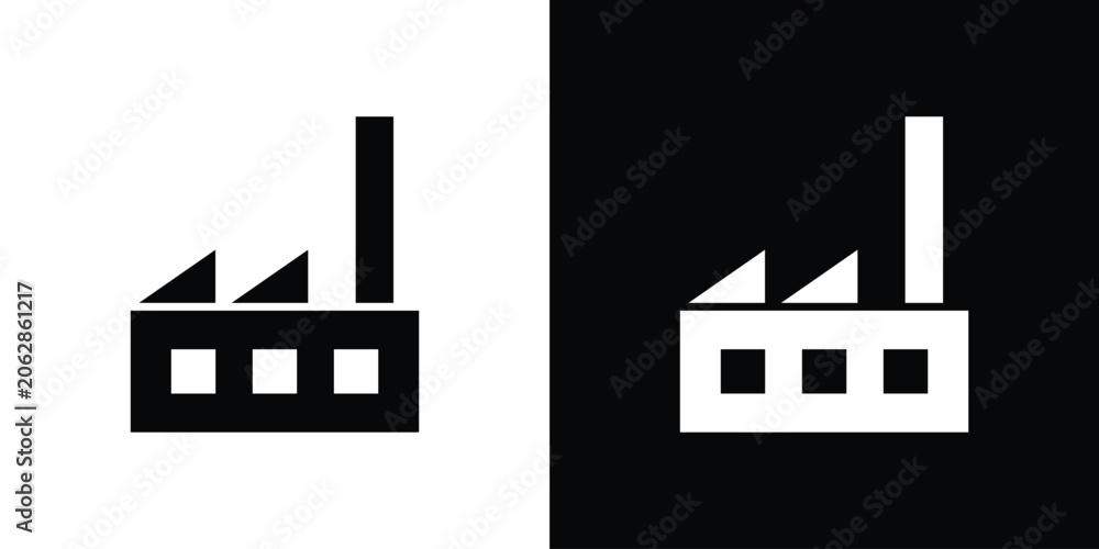 Fototapeta premium Factory icon symbols clipart flat designs