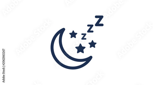 Fotografie Sleeping Moon Symbol with Stars.