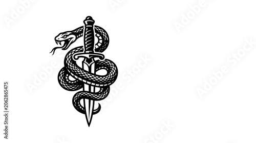 Stylized serpent and dagger symbol