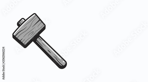 Wooden mallet tool illustration isolated on white background
