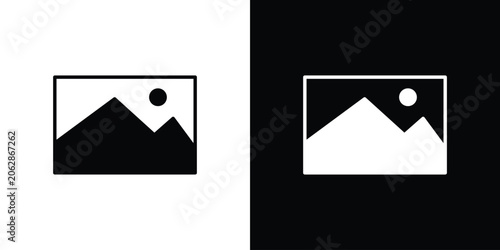 Picture icon symbols clipart flat designs