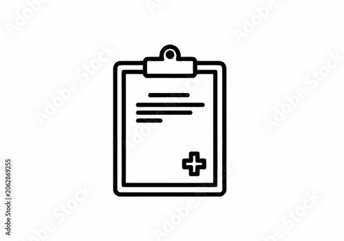 Medical Clipboard with Cross Icon.