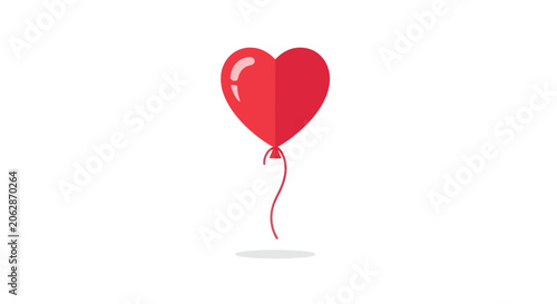 Konstfotografi Red heart shaped love balloon floating.