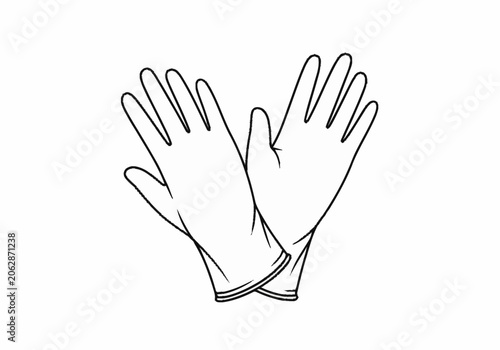 Pair of protective rubber gloves for household cleaning tasks.