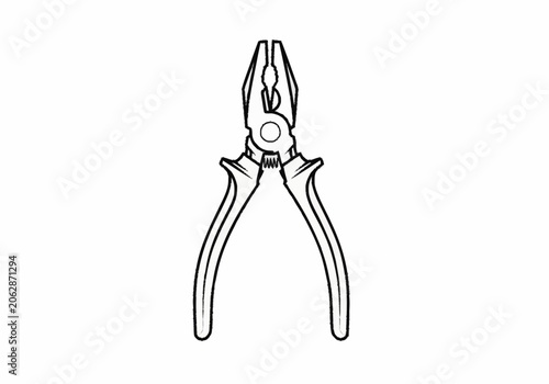 Pliers tool for gripping and cutting wires.