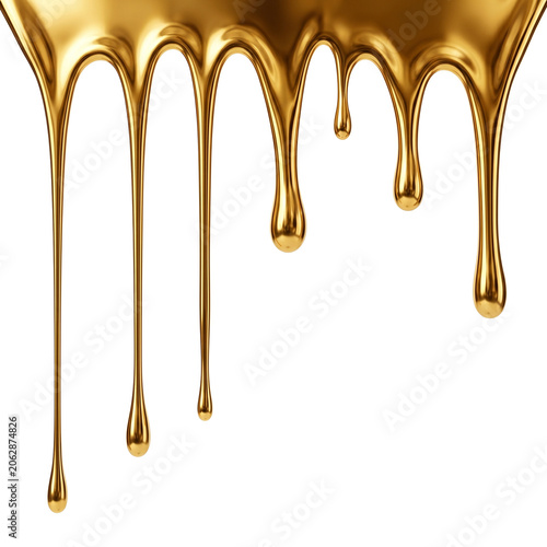 Molten Gold Dripping Liquid Metal