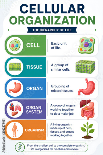 Cellular Organization Plant Cells Educational Biology Infographic Poster for Classroom Learning