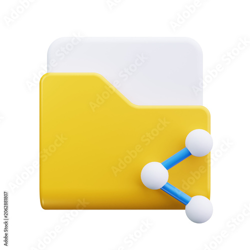 3D Folder Share Connection File Icon