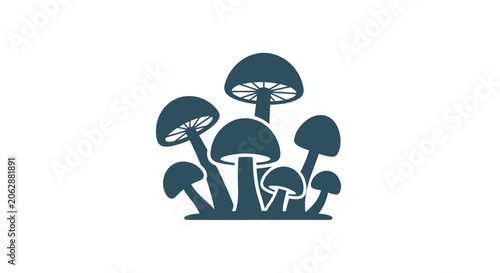 Foto Group of Mushrooms Fungi Illustration.