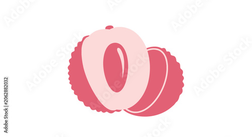 Obraz na plátně Pink donut with bite taken out.