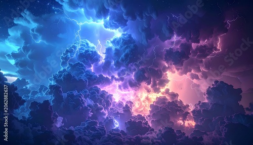 Electrifying storm clouds glow