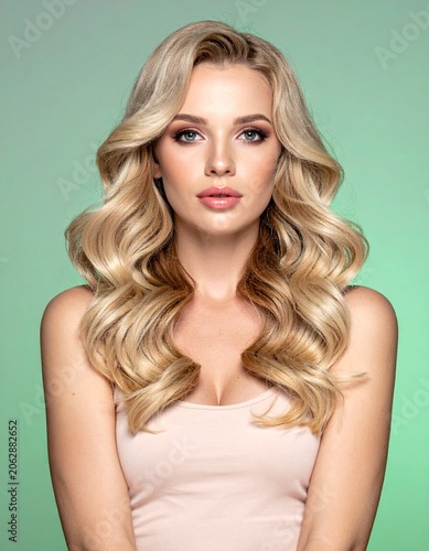 Elegant blonde woman with styled hair