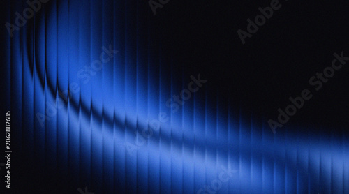Bilde på lerret Abstract blue gradient ribbed glass background waves.
