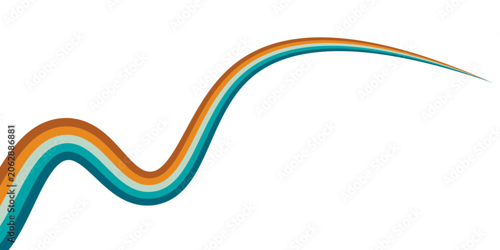 Obraz premium Abstract Gradient Color Swirl Shapes. Vector Graphics with Wavy Lines in Rainbow Colors. Colorful Liquid Wave Pattern. Squiggly Design Elements.