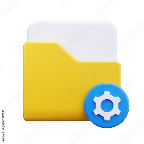 3D Folder Settings File Management Interface Icon
