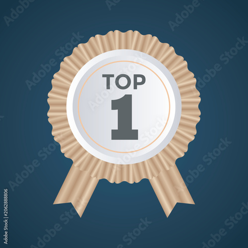 badge sign for top 1 award to a winner with the best ranking