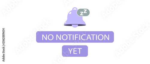 Silent notification bell icon showing empty state for application or website
