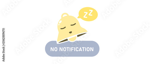 No notification icon with sleeping bell character for silent mode