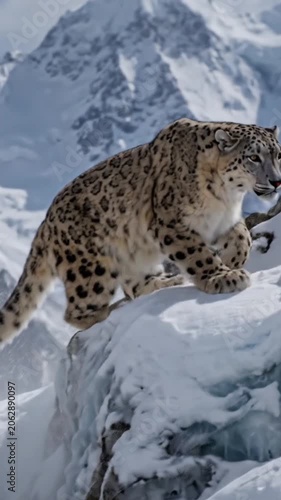 leopard in the snow