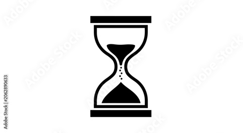 Black hourglass timer icon symbol.