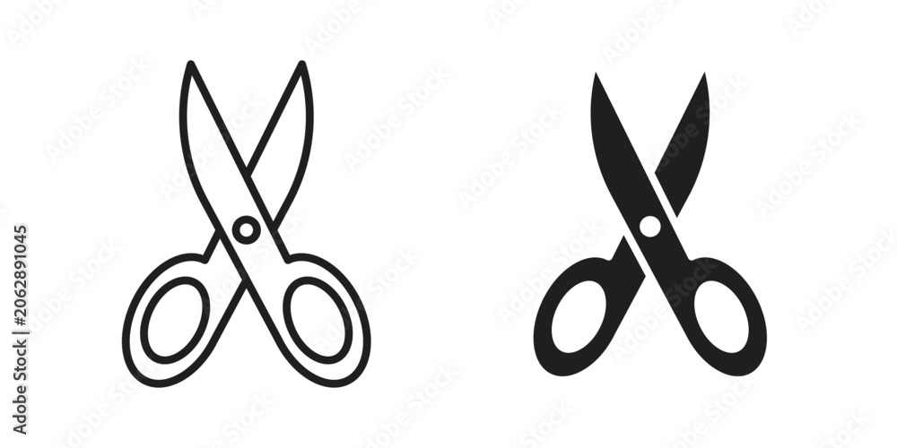 Fototapeta premium Scissors icon for mobile application, button and website design.