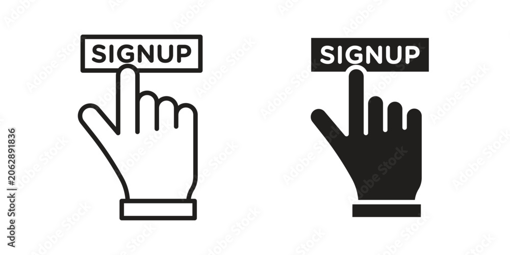 Fototapeta premium Sign up icon for mobile application, button and website design.