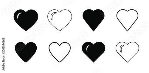 Set of Heart icon, Heart Logo, Heart vector illustration