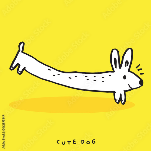 cute doodle dog cartoon vector, cute animal,Cute Dachshund cartoon ,Cute dog