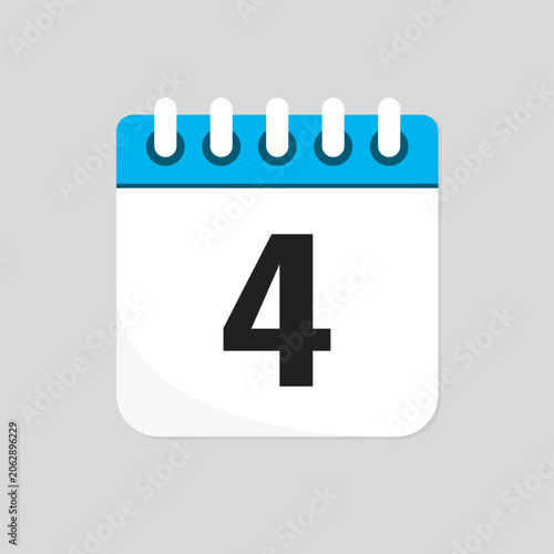 Vector minimal icon page calendar - number 4