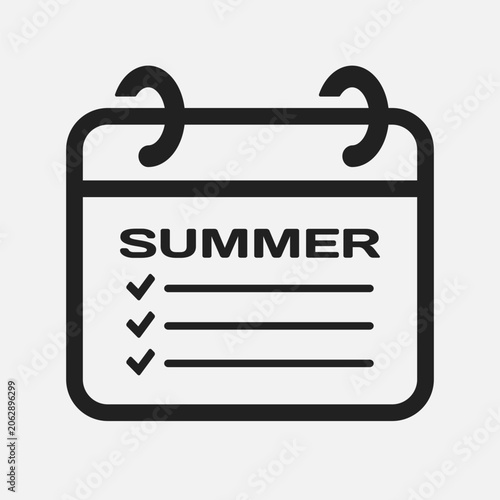 Page calendar season summer, to-do list, checklist