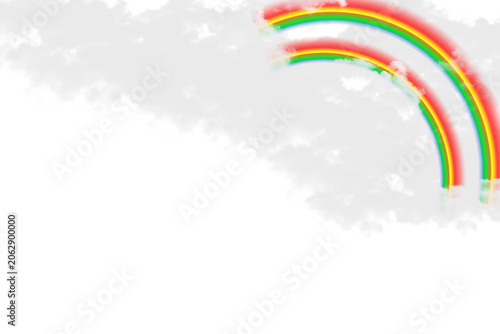 Colorful Rainbow Isolated on Transparent Background with Soft Cloud Effect