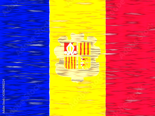 Tableau sur toile Andorra Flag with Silk Carpet Texture - SVG Vector Illustration