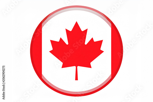  The image is a stylized, circular representation of the Canadian flag.