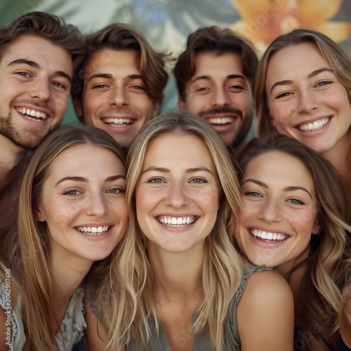 group of happy friends
