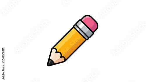 A vibrant digital illustration of a yellow pencil