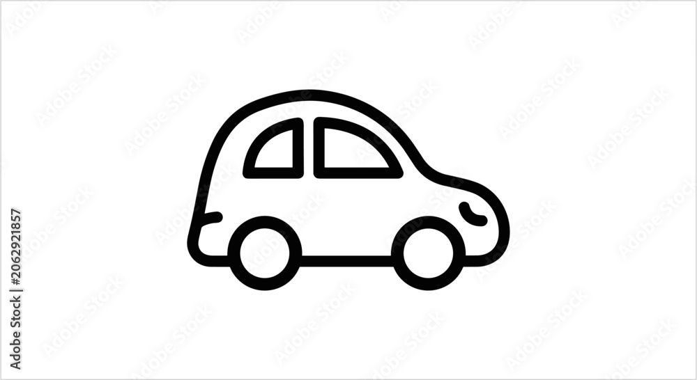 Obraz premium Simple Line Art Icon of a Car.