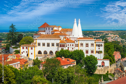 National Palace of Sintra, Portugal on a sunny day