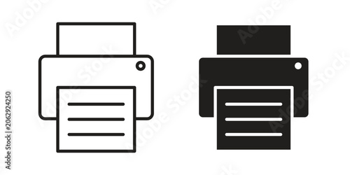 Obraz na plátně Printer icon symbol. Vector outline drawing. Editable stroke.