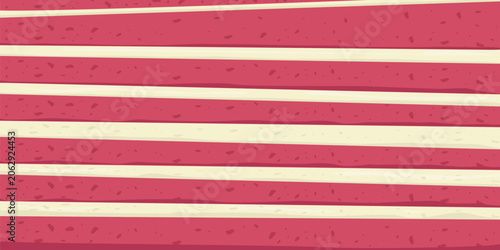 Red Velvet Cake Layer Texture Seamless Pattern with Cream Stripe Background