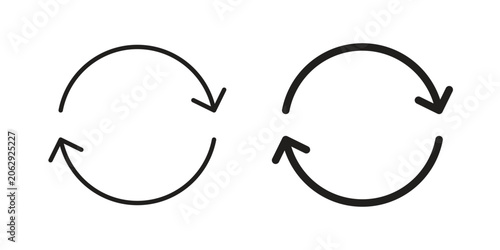 Fotografie repeat icon symbol. Vector outline drawing. Editable stroke.