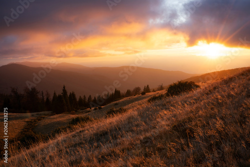 Dramatic mountain landscape on m. Mic - Romania