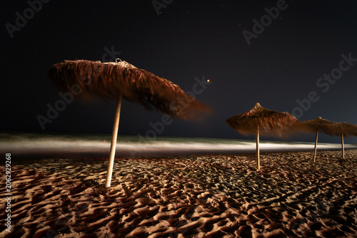 Vama Veche - Romania beach, at night, during a lunar eclipse