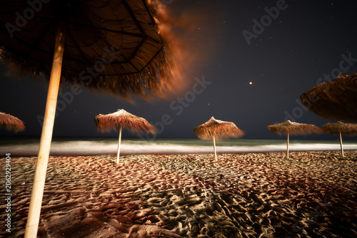 Vama Veche - Romania beach, at night, during a lunar eclipse